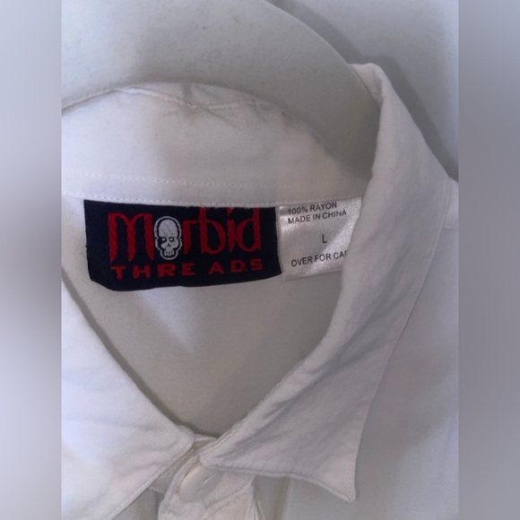 Bridgerton dress shirt ruffle sleeve collar details 23in chest - Picture 7 of 7